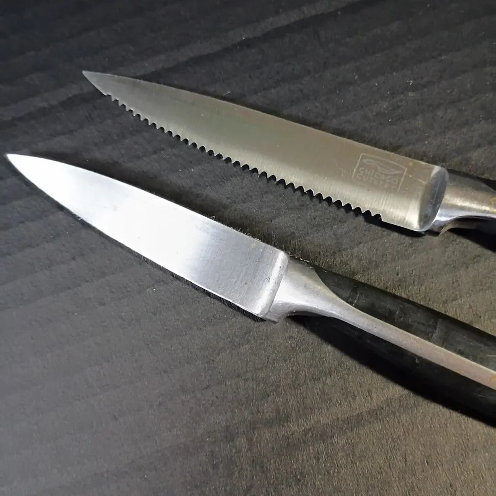 2 Chicago Cutlery Knives High Carbon Satin Stainless Full Tang